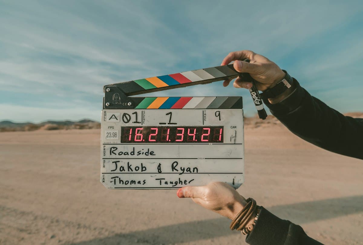 Film set and premiere lights on a production stage